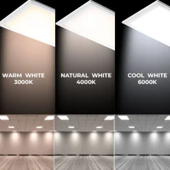 Panel LED slim de superficie 120X30 cm - Driver Philips - 44W - UGR19 - Con KIT de montaje
