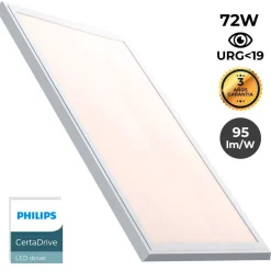 Panel LED slim de superficie 120X60cm - Driver PHILIPS - 72W - UGR19 - Con KIT de montaje
