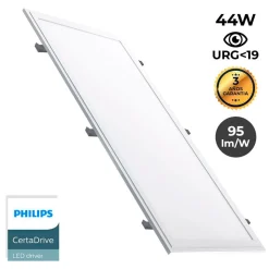 Panel LED slim empotrable 120X30 cm - Driver Philips - 44W - UGR19 - Con KIT de montaje