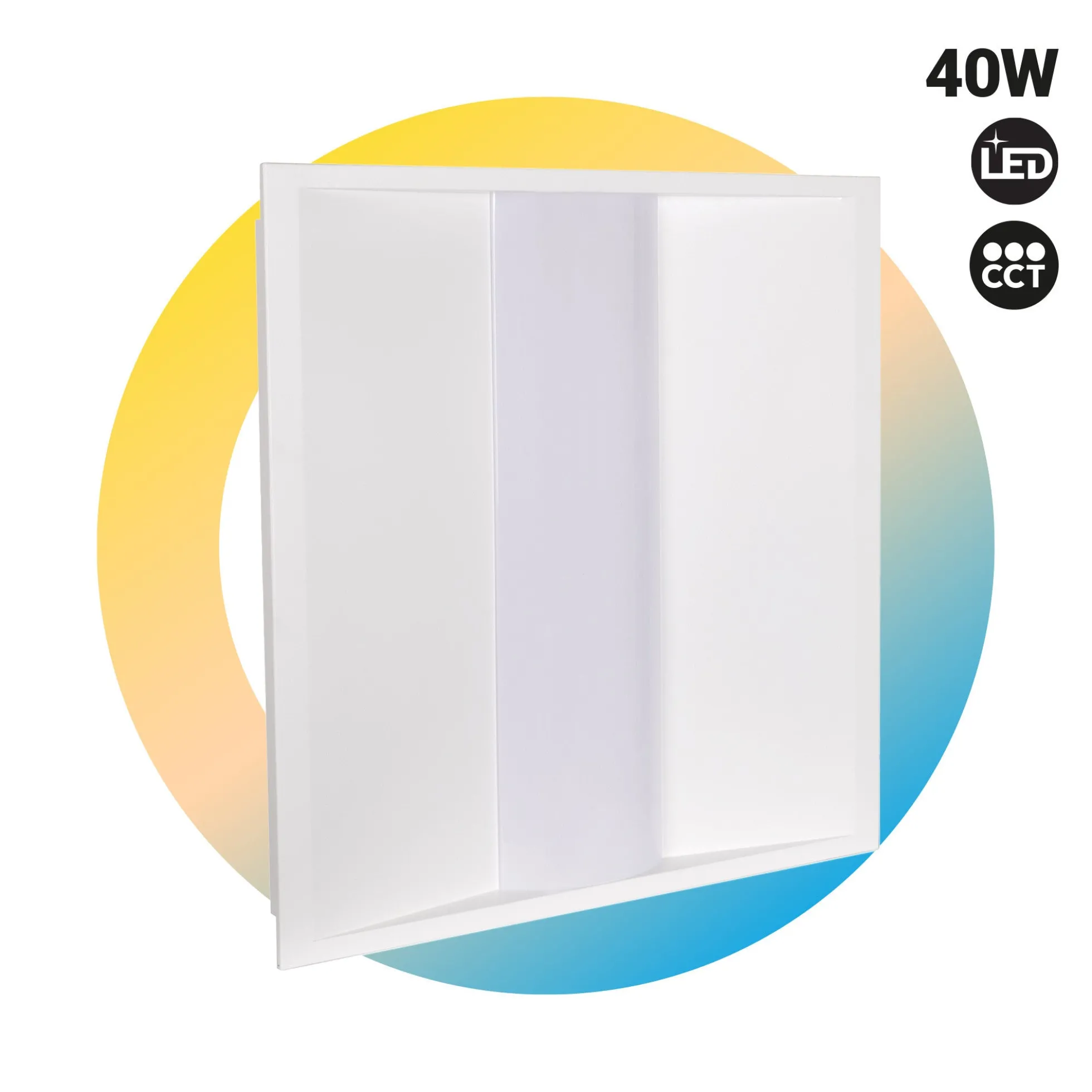 Panel LED Troffer empotrable 60x60cm - CCT - 40W - Chip OSRAM - Driver Philips - UGR18 - IP40