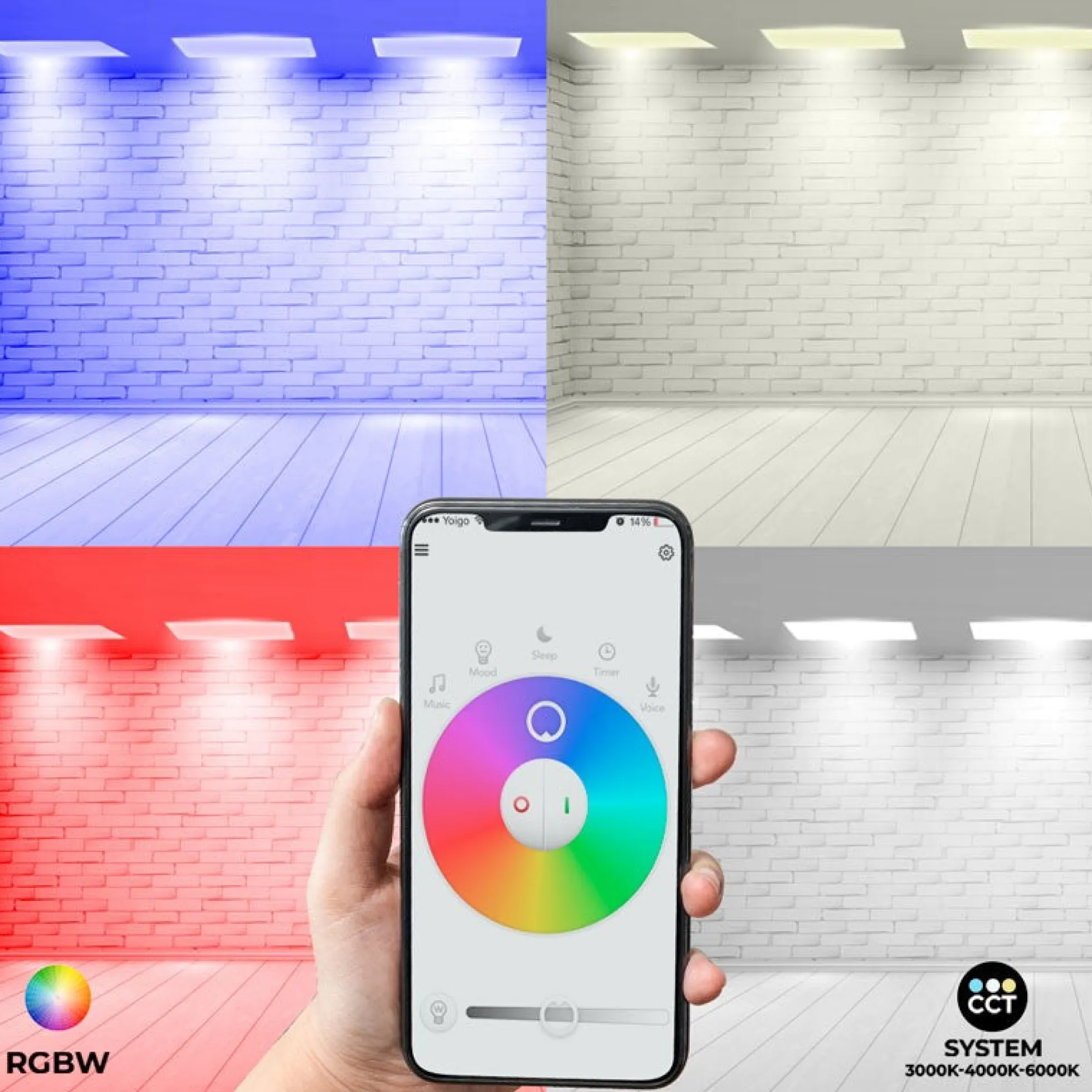 Panel LED WIFI SMART RGB / RGBW + CCT - 60x60 cm - 40W - IP40