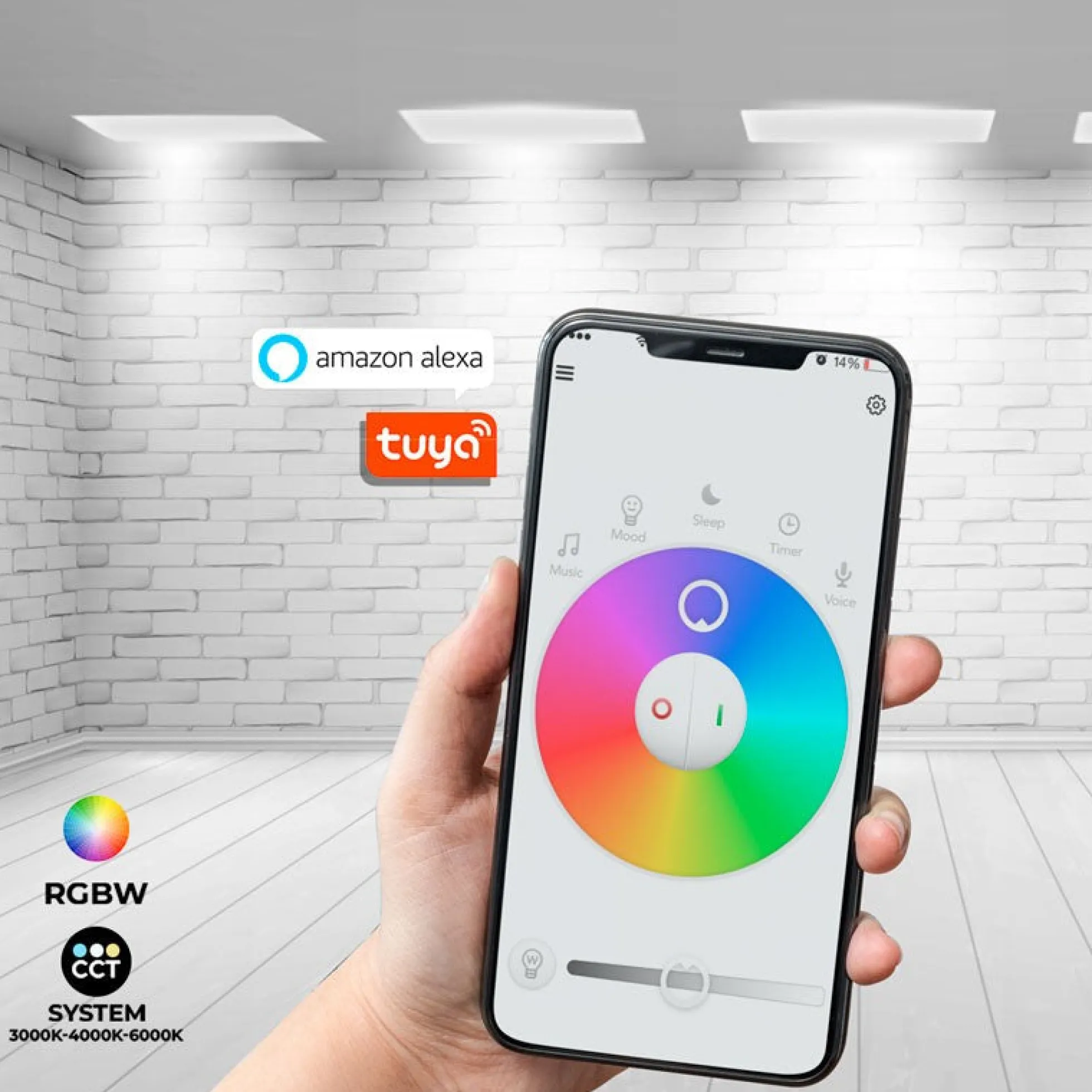 Panel LED WIFI SMART RGB / RGBW + CCT - 60x60 cm - 40W - IP40