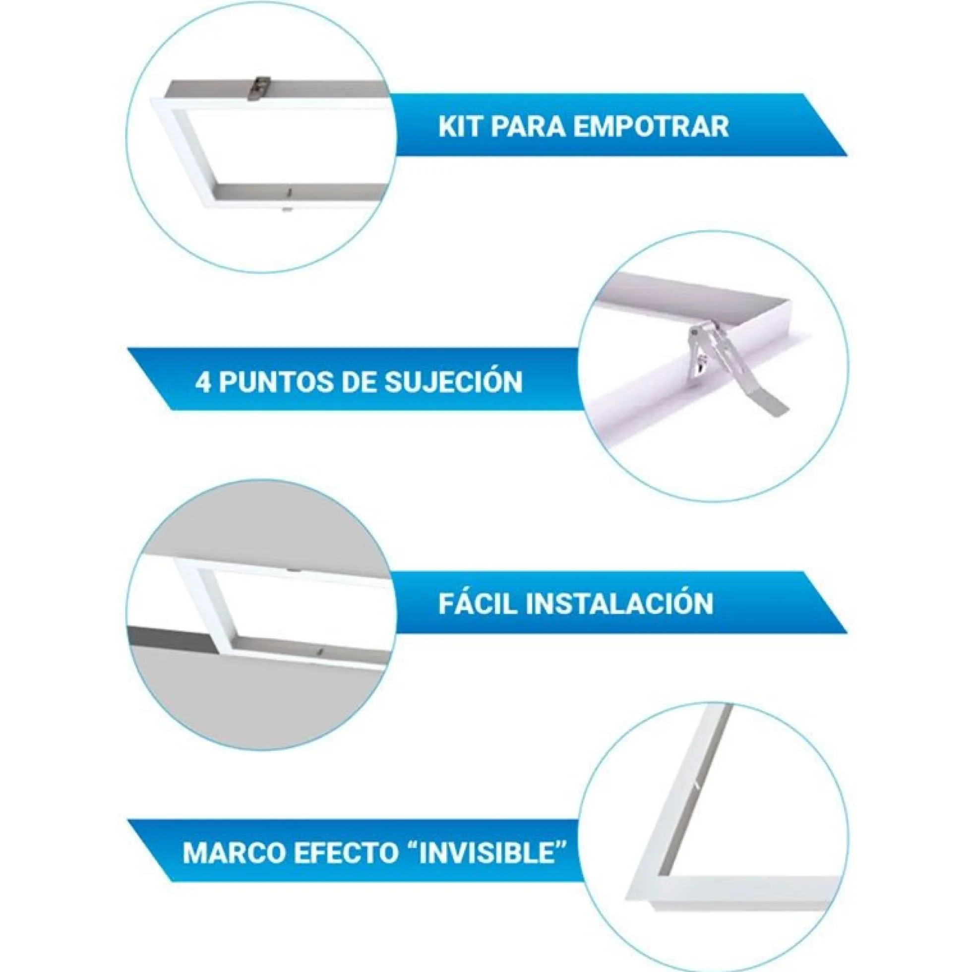Panel LED 60X60cm con KIT de empotrar 44W UGR19 Driver Philips