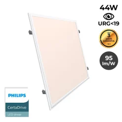 Panel LED 60X60cm con KIT de empotrar 44W UGR19 Driver Philips