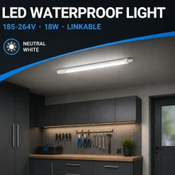 Pantalla estanca LED compacta - 18W - 110 lm/W - 60cm - ENLAZABLE - IP65
