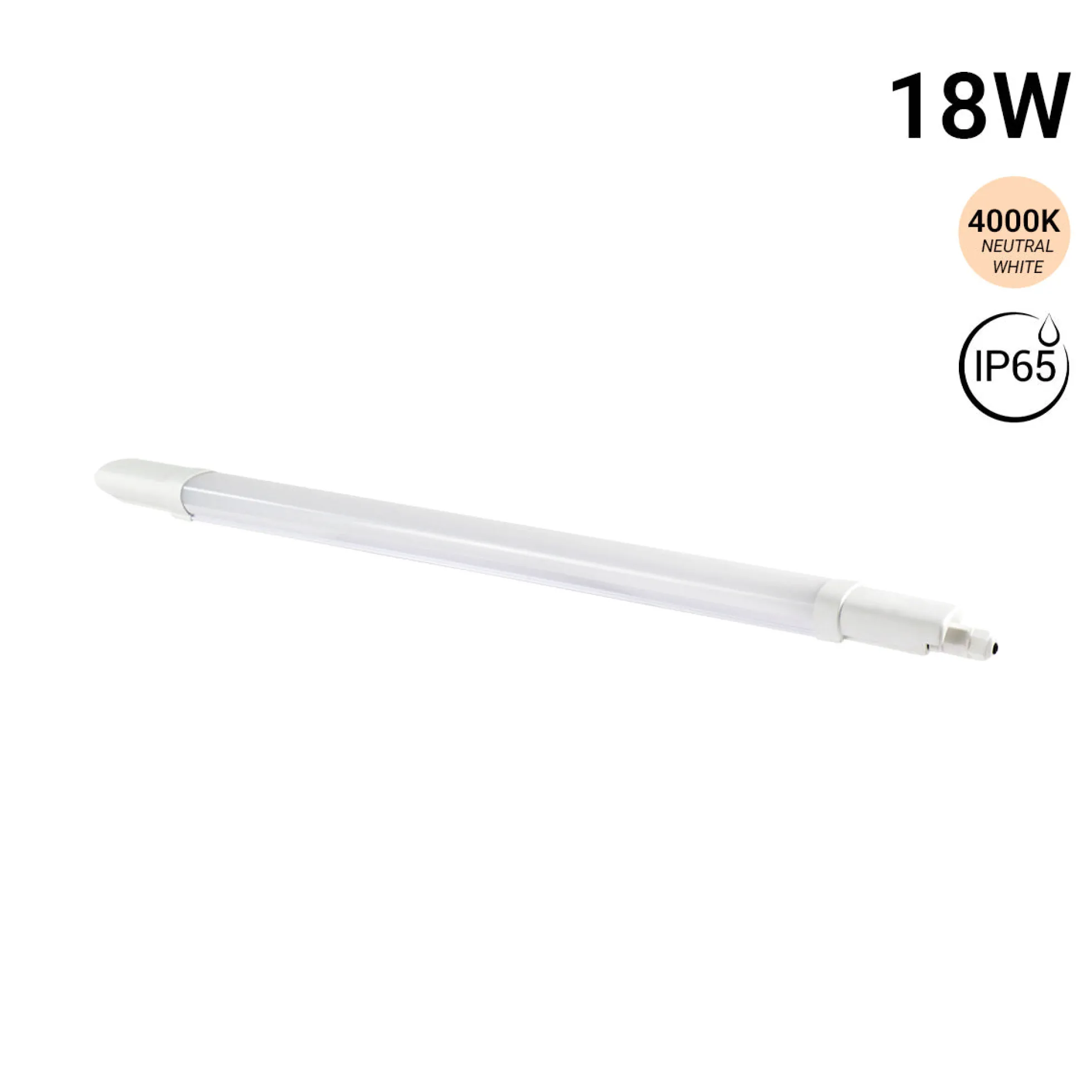 Pantalla estanca LED compacta - 18W - 110 lm/W - 60cm - ENLAZABLE - IP65