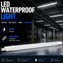 Pantalla estanca LED compacta - 48W - 110 lm/W - 150cm - ENLAZABLE - IP65