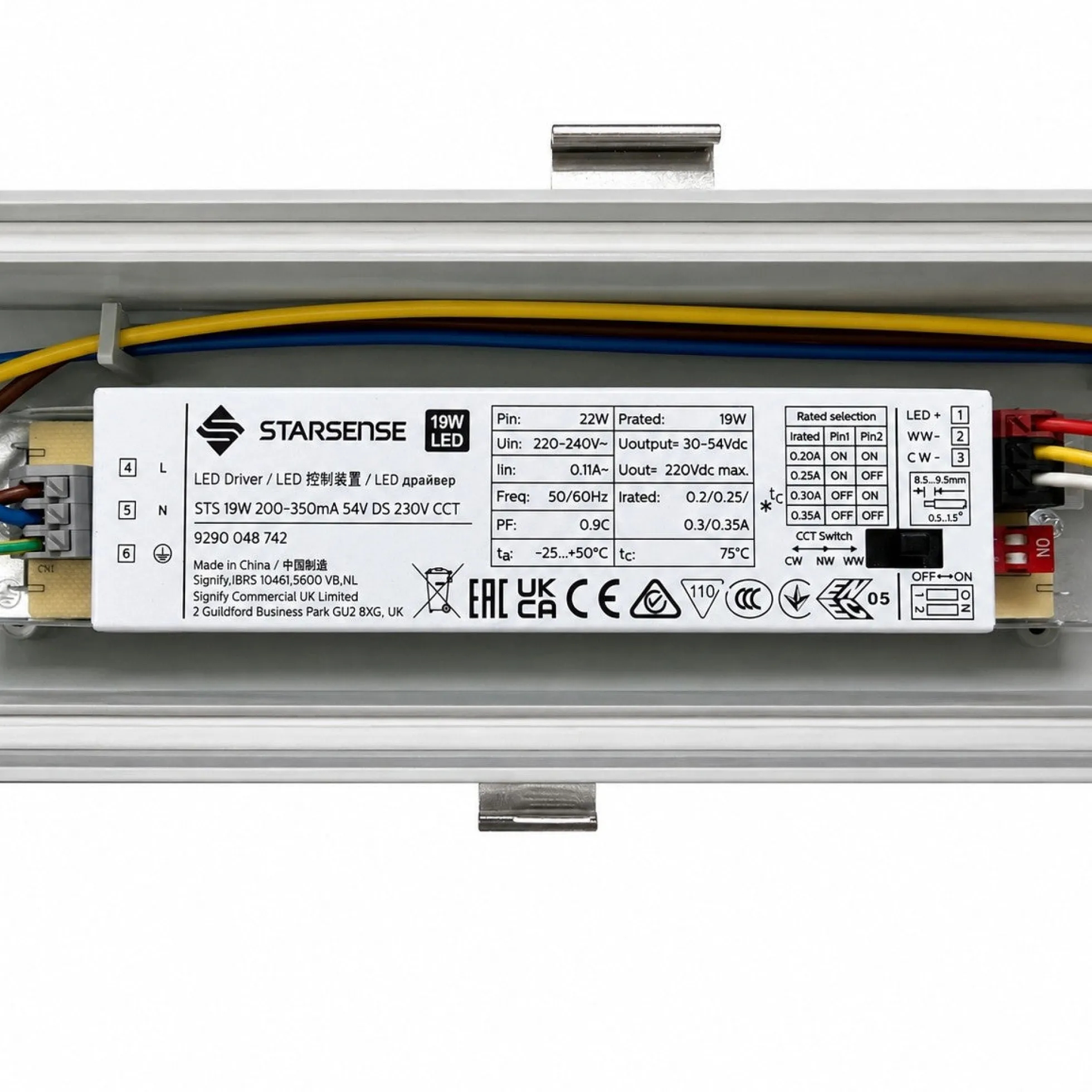 Pantalla estanca LED enlazable - CCT - 60cm - 18W - Driver STARSENSE - IP65
