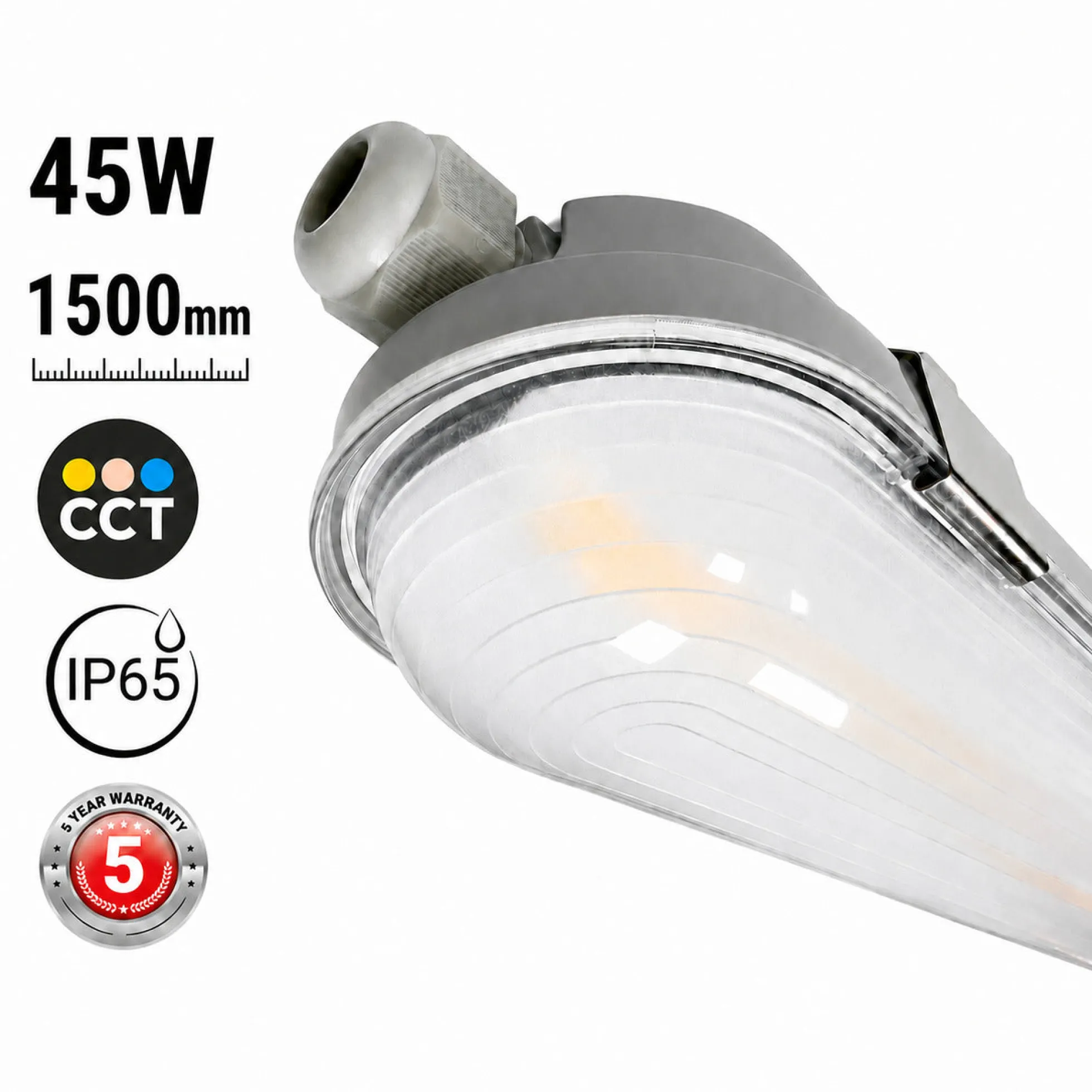 Pantalla estanca LED enlazable - CCT - 150cm - 45W - Driver STARSENSE - IP65