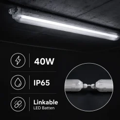 Pantalla estanca LED enlazable - 40W - 120cm - IP65