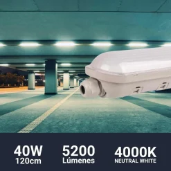 Pantalla estanca LED enlazable - 40W - 120cm - IP65