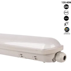 Pantalla estanca LED lineal conectable CCT con sensor de movimiento- 120cm - 40W - IP65
