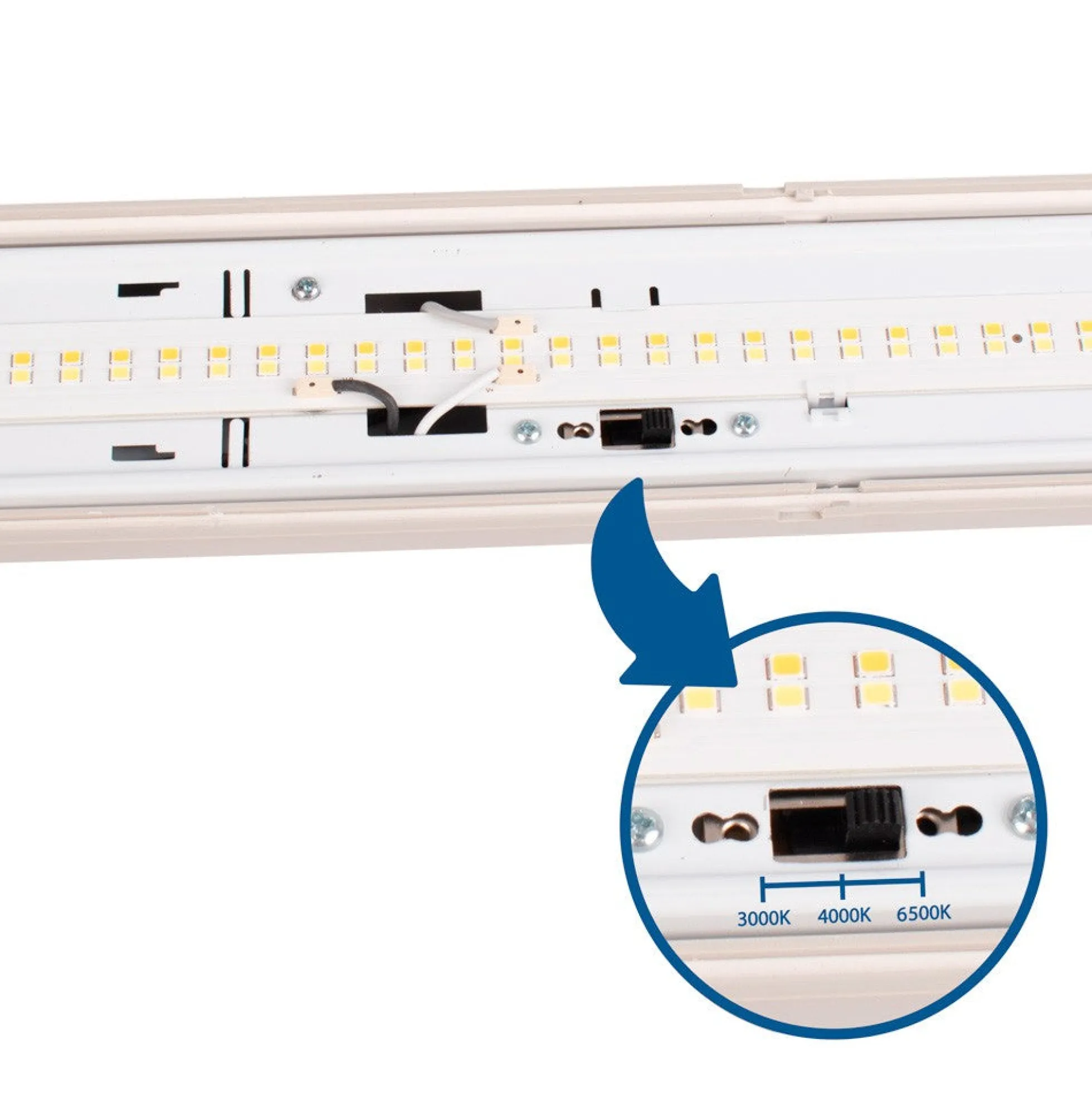 Pantalla estanca LED lineal conectable CCT con sensor de movimiento- 150cm - 56W - IP65