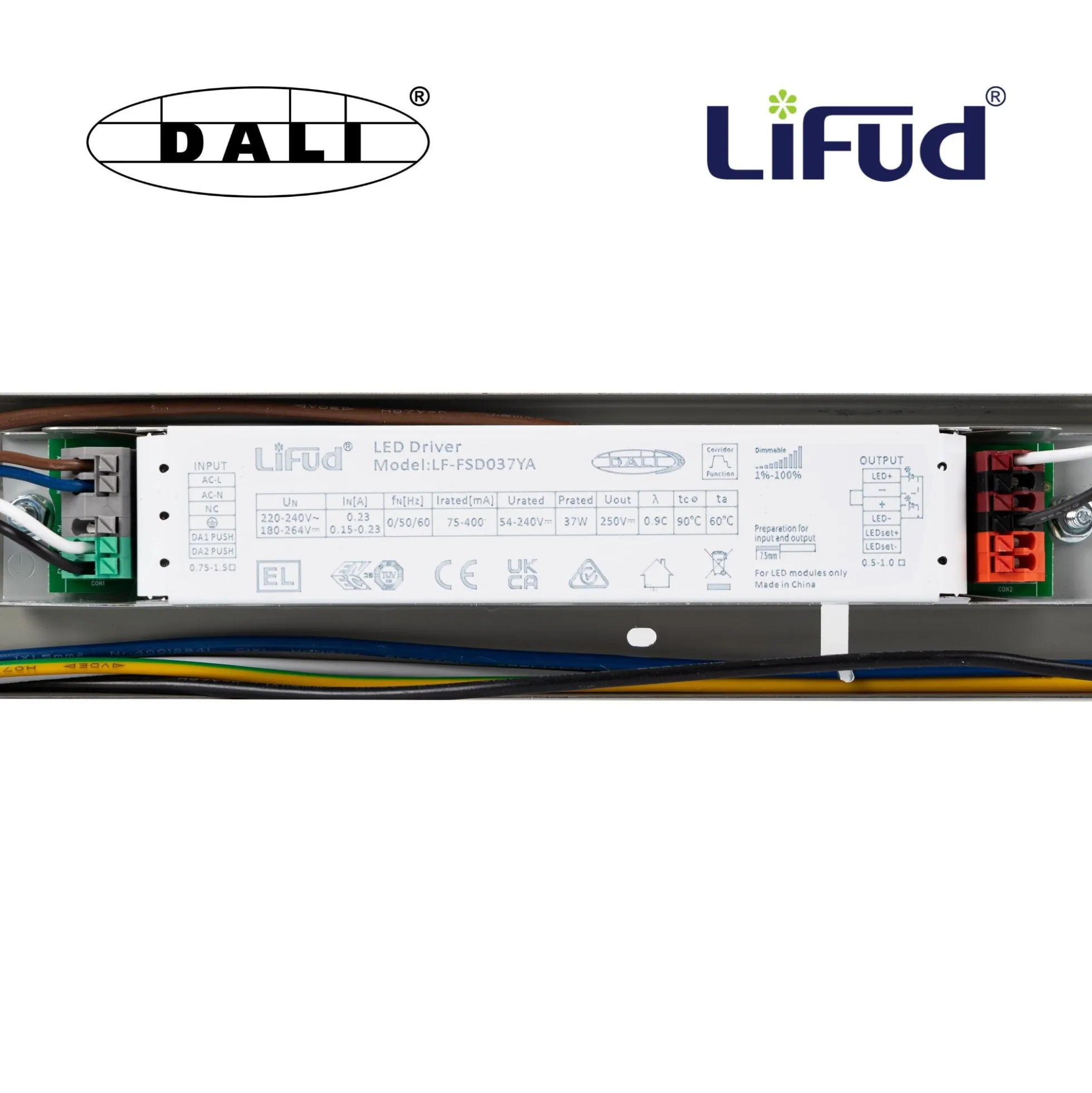 Pantalla estanca LED lineal enlazable Regulable DALI - CCT - 120cm - 40W - DALI - Driver LIFUD - IP65