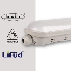 Pantalla estanca LED lineal enlazable Regulable DALI - CCT - 120cm - 40W - DALI - Driver LIFUD - IP65