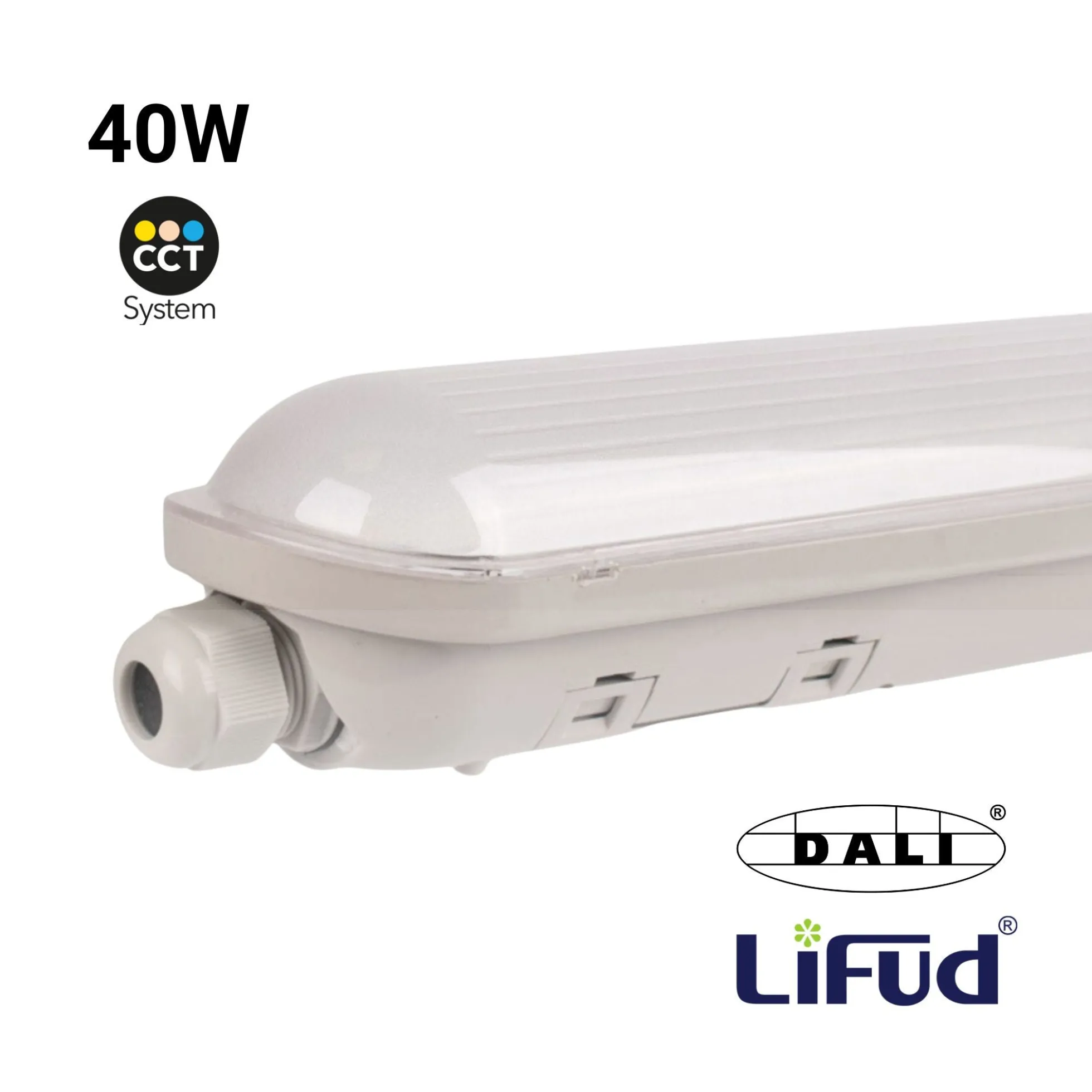 Pantalla estanca LED lineal enlazable Regulable DALI - CCT - 120cm - 40W - DALI - Driver LIFUD - IP65