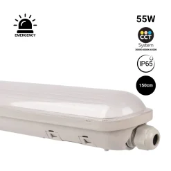 Pantalla estanca LED / Luz de emergencia - CCT - 150cm - Conectable 55W - IP65