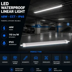 Pantalla estanca LED - 48W - CCT - 150cm - IP65