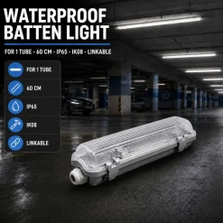 Pantalla estanca para 1 tubo LED - 60cm - IP65