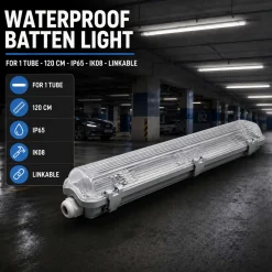 Pantalla estanca para 1 tubo LED - 120cm - IP65