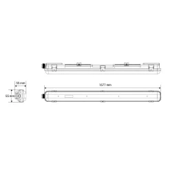 Pantalla estanca para 1 tubo LED - 150cm - IP65