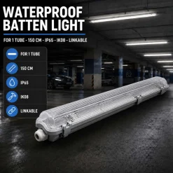 Pantalla estanca para 1 tubo LED - 150cm - IP65