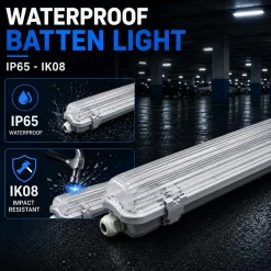 Pantalla estanca para 1 tubo LED - 150cm - IP65