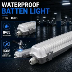 Pantalla estanca para 2 tubos LED - 60cm - IP65