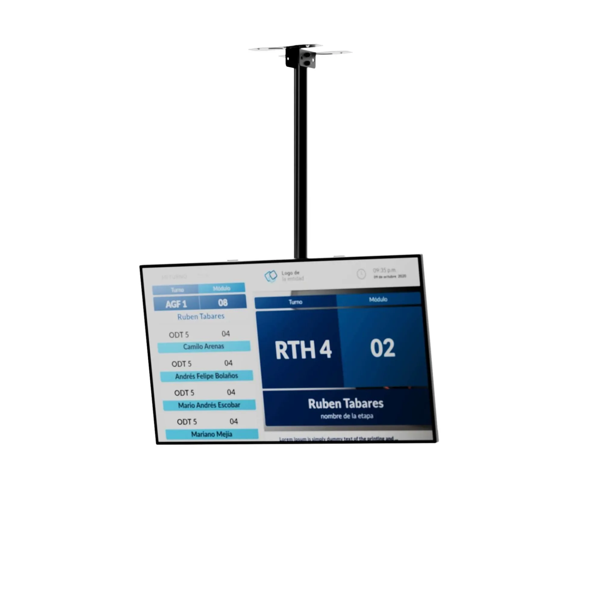 Pantalla LCD 32" - 500 nits - FULL HD – Menús y Señalización Digital - Soporte de techo