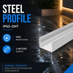 Perfil de acero 16x16 mm para fundas de silicona - 2 metros