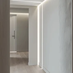 Perfil de aluminio de empotrar - Kit completo - 24,5 x 7mm - Tira LED hasta 12 mm - 2 metros