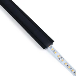 Perfil de aluminio de empotrar - Kit completo - 24,5 x 7mm - Tira LED hasta 12 mm - 2 metros