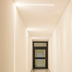 Perfil de aluminio de empotrar - Kit completo - 24,5 x 7mm - Tira LED hasta 12 mm - 2 metros