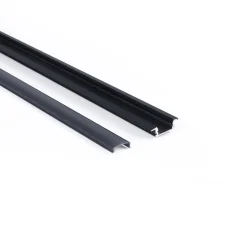Perfil de aluminio de empotrar - Kit completo - 24,5 x 7mm - Tira LED hasta 12 mm - 2 metros
