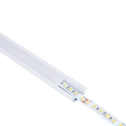 Perfil de aluminio de empotrar - Kit completo - 24,5 x 7mm - Tira LED hasta 12 mm - 2 metros
