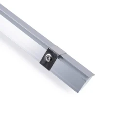 Perfil de aluminio de superficie para esquinas - Con difusor - Kit completo - 20x20mm - Tira LED hasta 10mm - 2 metros