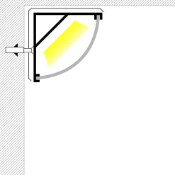 Perfil de aluminio de superficie para esquinas - Con difusor - Kit completo - 20x20mm - Tira LED hasta 10mm - 2 metros