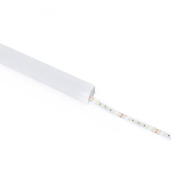 Perfil de aluminio de superficie para esquinas - Con difusor - Kit completo - 20x20mm - Tira LED hasta 10mm - 2 metros