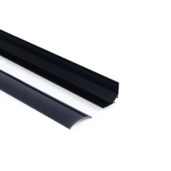 Perfil de aluminio de superficie para esquinas - Con difusor - Kit completo - 20x20mm - Tira LED hasta 10mm - 2 metros