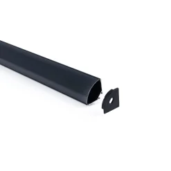 Perfil de aluminio de superficie para esquinas - Con difusor - Kit completo - 20x20mm - Tira LED hasta 10mm - 2 metros