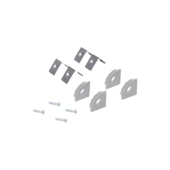 Perfil de aluminio de superficie para esquinas - Con difusor - Kit completo - 20x20mm - Tira LED hasta 10mm - 2 metros