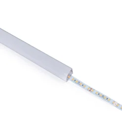 Perfil de aluminio de superficie para esquinas - Con difusor - Kit completo - 20x20mm - Tira LED hasta 10mm - 2 metros