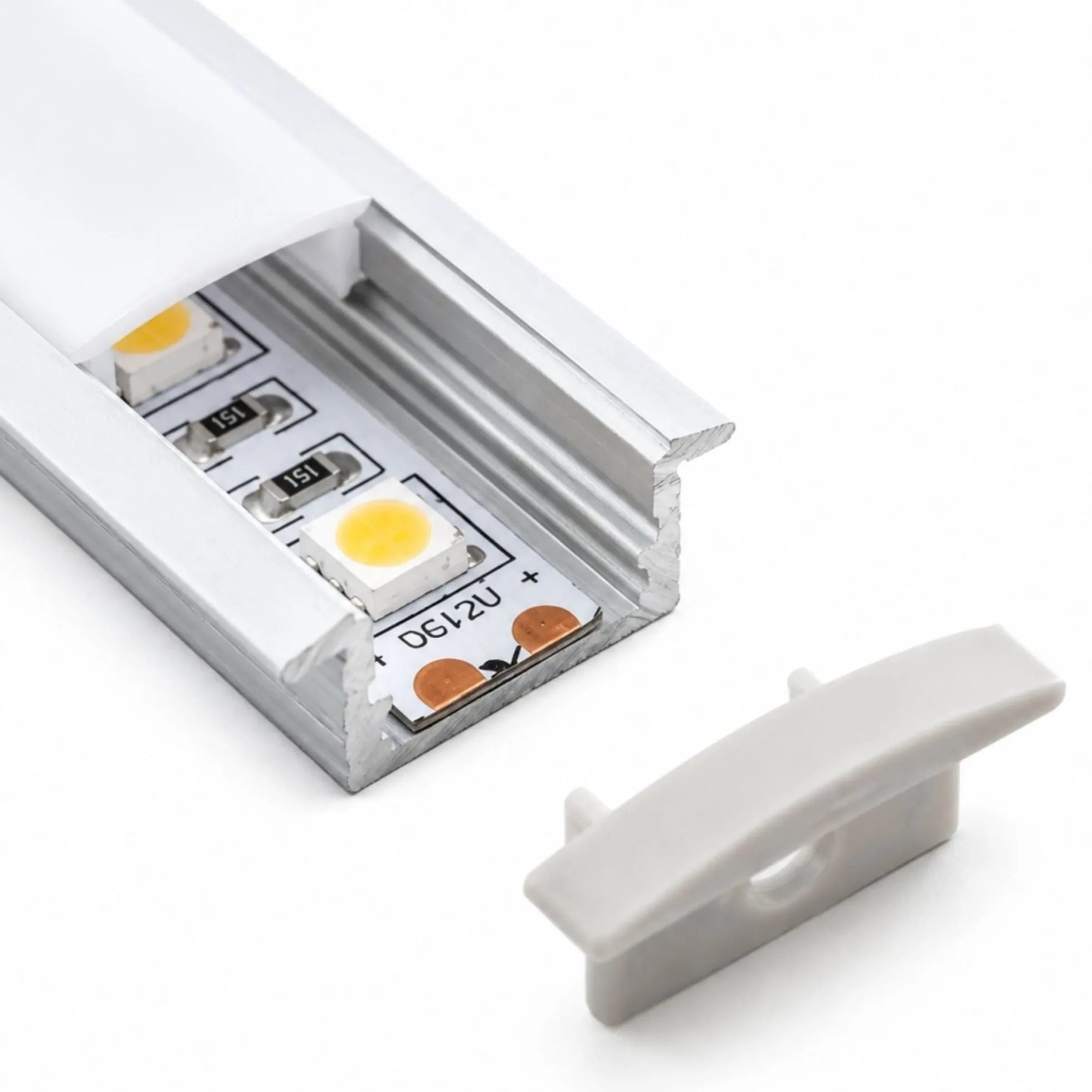 Perfil de aluminio empotrable 23x8mm para tira LED