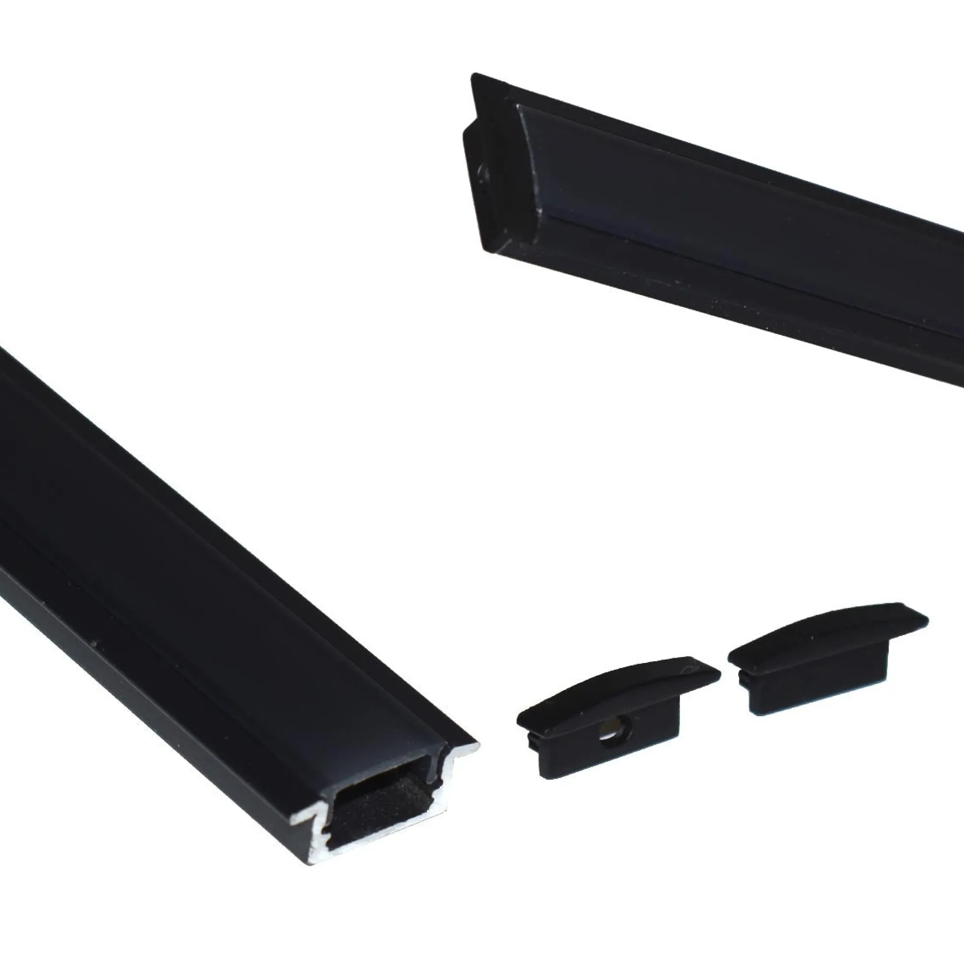 Perfil de aluminio empotrable para tira LED con difusor - 2 tapas - 23x8mm - 2 metros