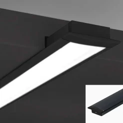Perfil de aluminio empotrable para tira LED con difusor - 2 tapas - 23x8mm - 2 metros
