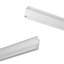 Perfil de aluminio empotrable para tira LED con difusor - 2 tapas - 23x8mm - 2 metros