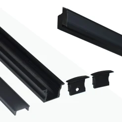 Perfil de aluminio empotrable para tira LED con difusor - 2 tapas - 23x15mm - 2 metros