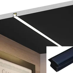 Perfil de aluminio empotrable para tira LED con difusor - 2 tapas - 23x15mm - 2 metros