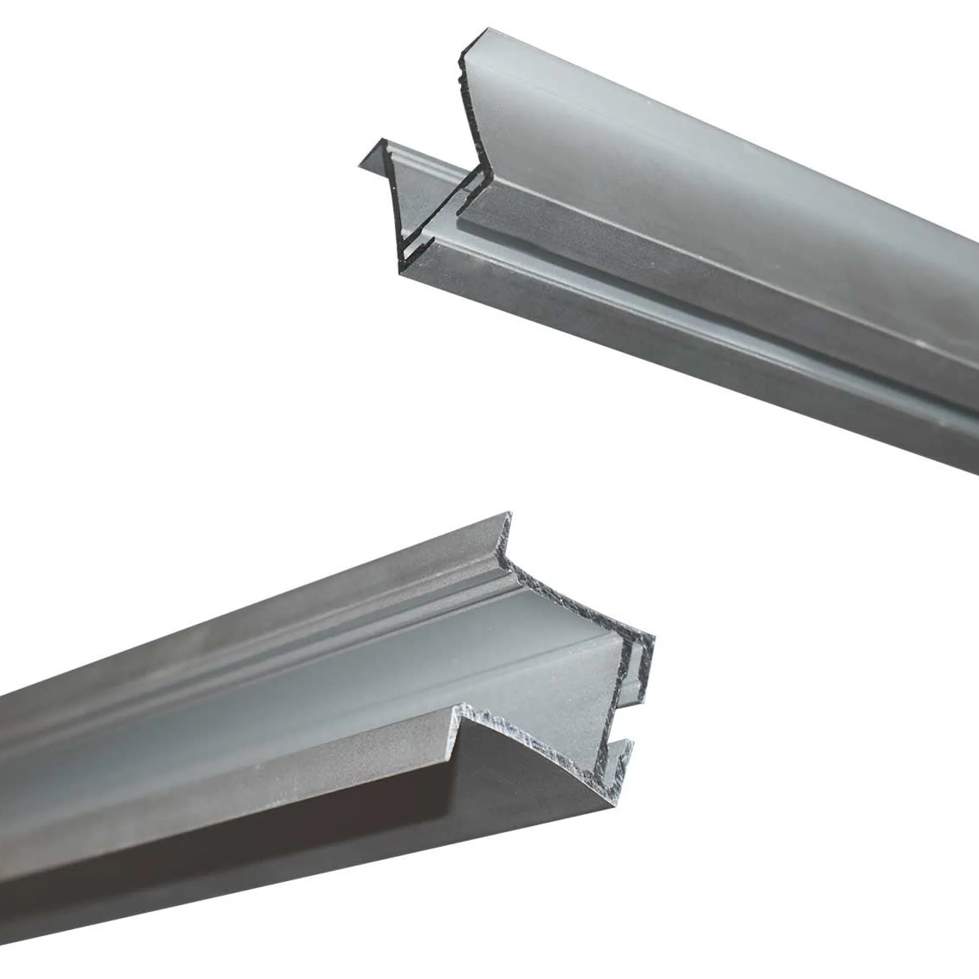 Perfil de aluminio empotrable para tira LED con difusor- 4 clips - 2 tapas - 36x28mm - 2 metros