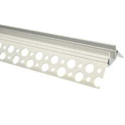 Perfil de aluminio integración escayola/pladur para esquina exterior - Tira LED hasta 10 mm -  2 metros